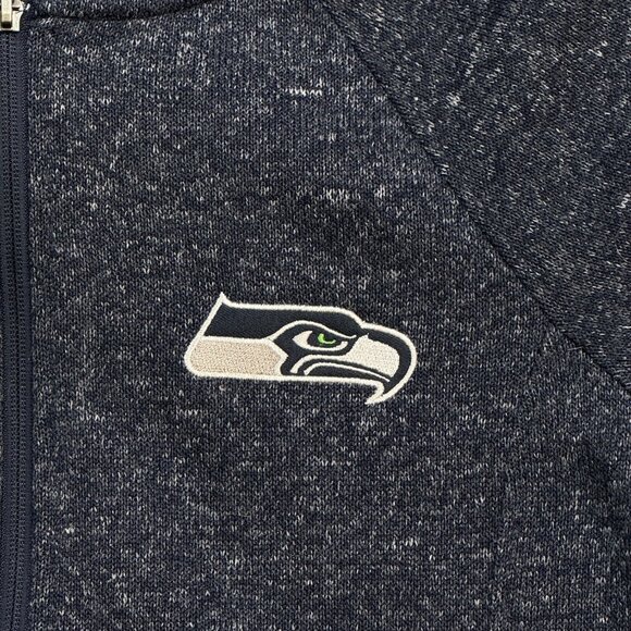 NFL Team Apparel Womens Heather Blue Seattle Seahawks Full Zip Jacket Size Small - Picture 5 of 15
